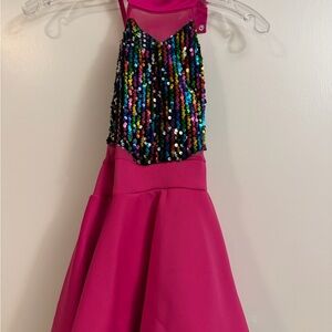 Weissman Vibrant Pink Sequin Dress